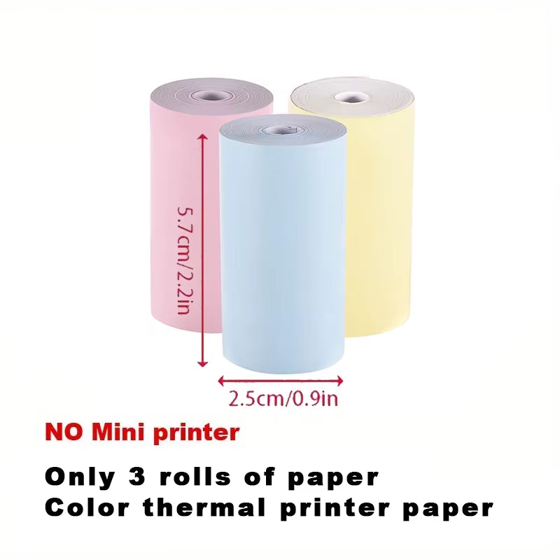 Mini Portable Printer Thermal Printing Sticker Wireless Inkless Mini Pocket Printer Self-Adhesive Label Printer Photo Printer