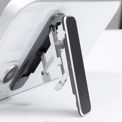 Versatile Foldable Metal Phone & Tablet Stand - Portable Desktop Mount for iPad and Mobile Devices