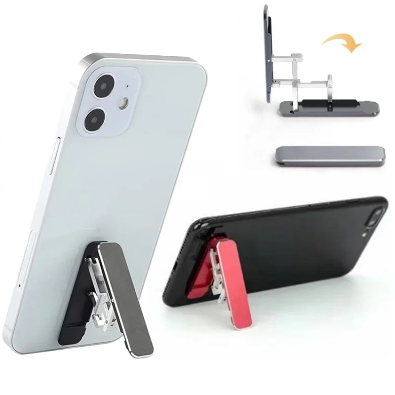 Versatile Foldable Metal Phone & Tablet Stand - Portable Desktop Mount for iPad and Mobile Devices